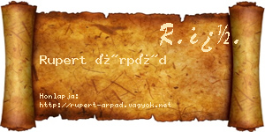 Rupert Árpád névjegykártya