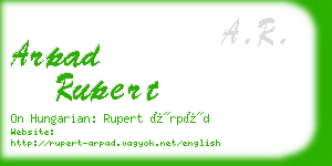 arpad rupert business card